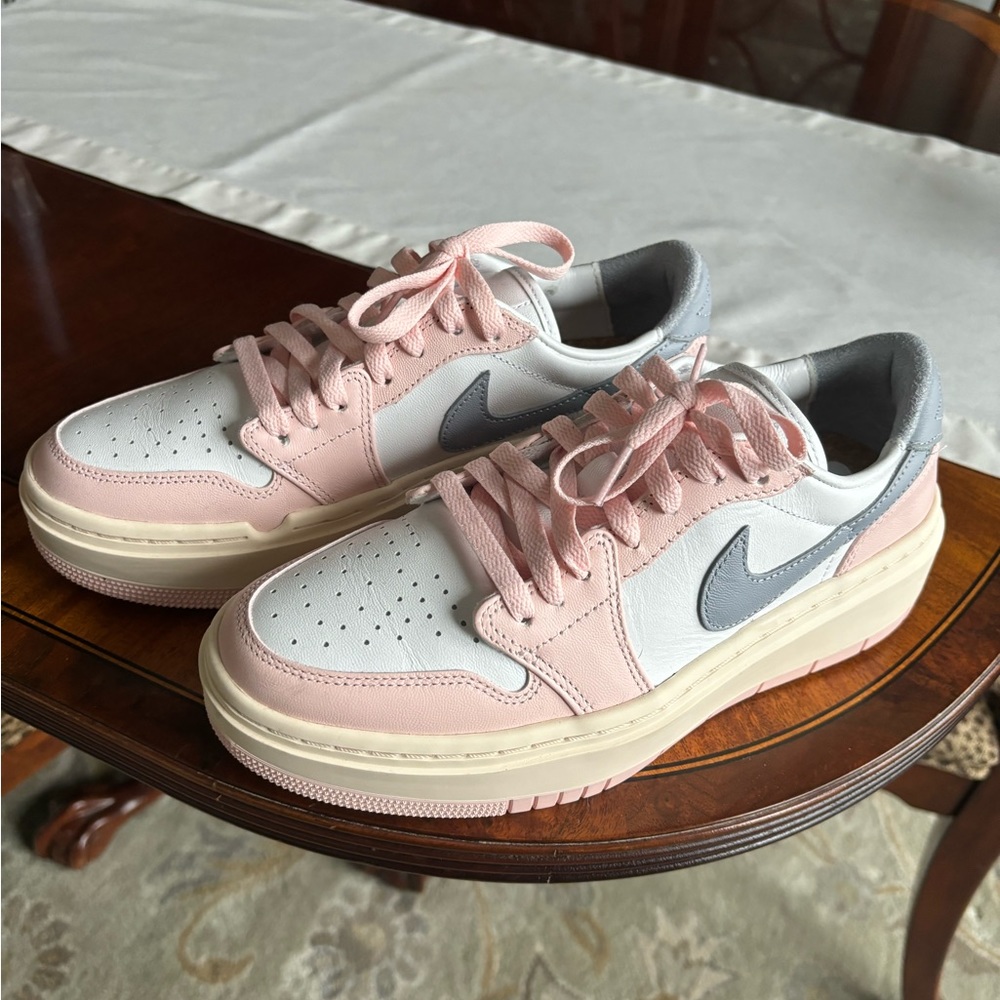 Nike Pink and White Sneakers Retro Style